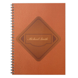 Caderno Espiral Faux Leather Brown Personalizado
