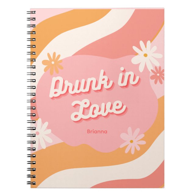 Caderno Espiral Favor de despedida de solteira rosa retrô (Frente)