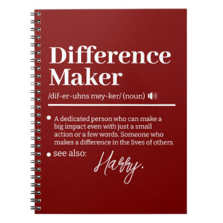 Caderno Espiral Fazedor de Diferença Personalizado, Presente de Ag