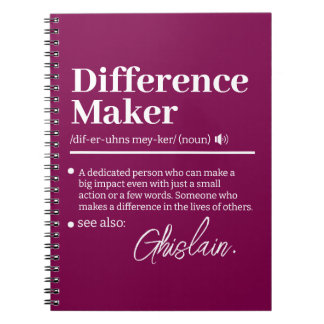 Caderno Espiral Fazedor de Diferença Personalizado, Presente de Ag