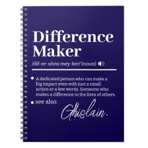 Caderno Espiral Fazedor de Diferença Personalizado, Presente de Ag