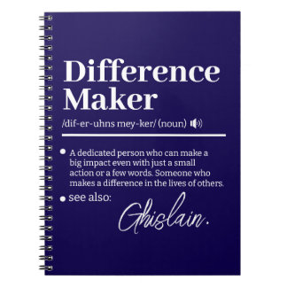 Caderno Espiral Fazedor de Diferença Personalizado, Presente de Ag