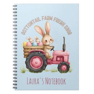 Caderno Espiral Fazenda Caprichosa do Coelho de Páscoa Trator Vint
