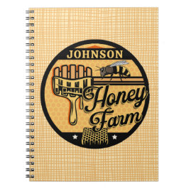 Caderno Espiral Fazenda de Abelhas Personalizada NOME Doce Colmeia