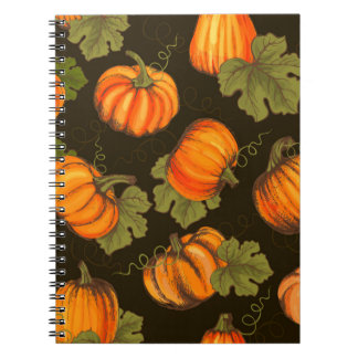 Caderno Espiral Fazendas orgânicas com um padrão uniforme em larã