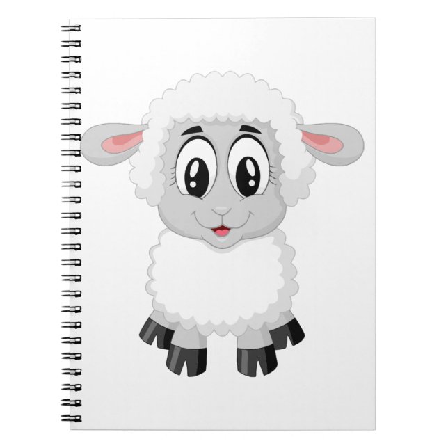 Caderno Espiral Fazendinha de cordeiro bebé fofo (Frente)