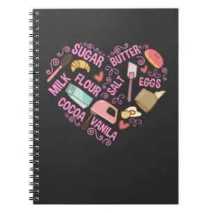 Caderno Espiral Fazendo amor padeiro Ferramentas pastelaria Chef O