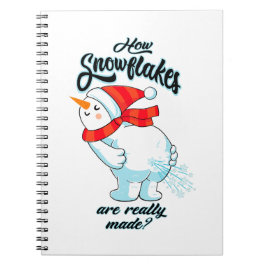 Caderno Espiral Fazendo Snowman Fartar Como Os Flocos De Neve São 
