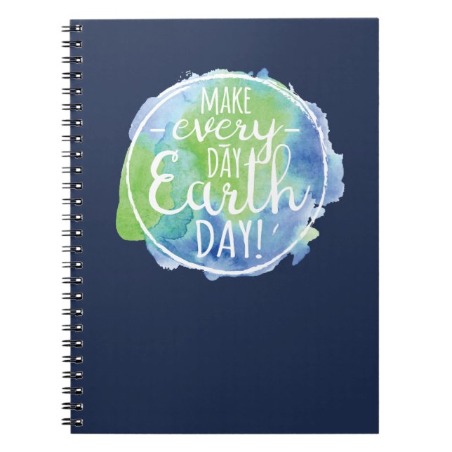 Caderno Espiral Fazer o notebook do dia a dia do dia da Terra (Frente)