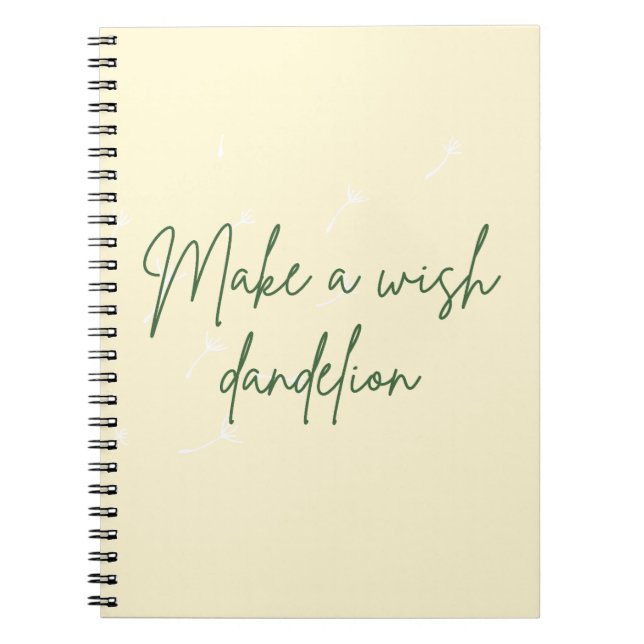 Caderno Espiral Fazer um notebook amarelo Dandelion de desejo (Frente)