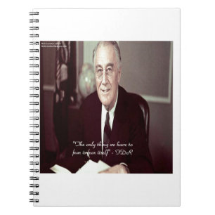 Caderno Espiral FDR & Nada para temer citação