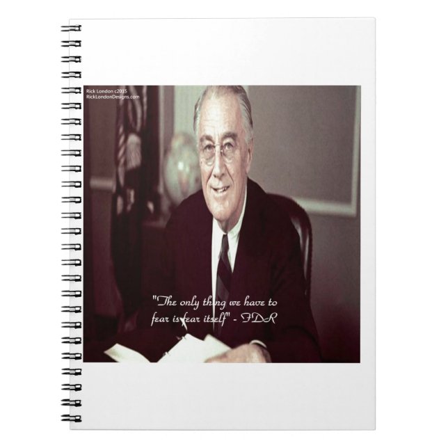Caderno Espiral FDR & Nada para temer citação (Frente)