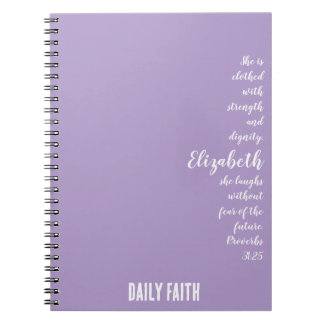 Caderno Espiral Fé Diária - Notebook de Proverbs Personalizado par