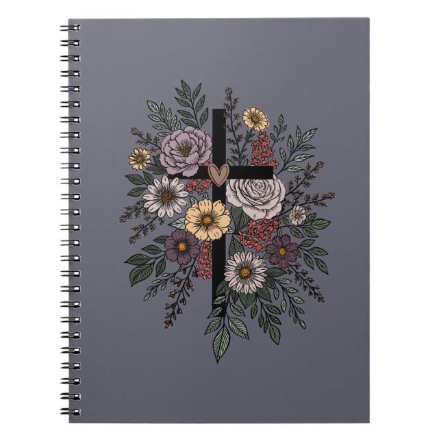 Caderno Espiral Fé e Flores (Frente)