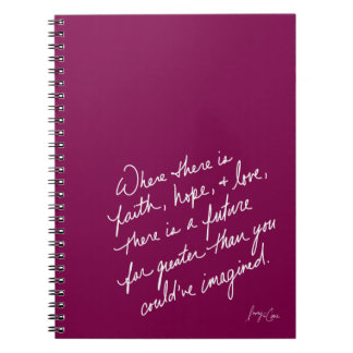 Caderno Espiral Fé Escrita à Mão Esperança & Amor Espiritual