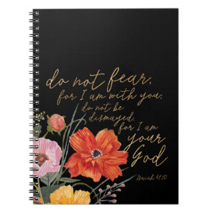 Caderno Espiral Fé Floral - Não Tenha Medo, Porque Estou Com Voc