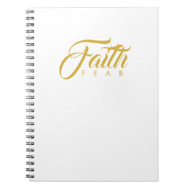Caderno Espiral Fé sobre o medo Dourado e branco