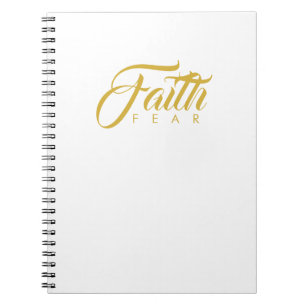 Caderno Espiral Fé sobre o medo Dourado e branco