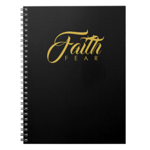 Caderno Espiral Fé sobre o medo Dourado e negro
