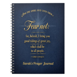 Caderno Espiral Fear Not Christmas 2026 Scripture Gold Typography