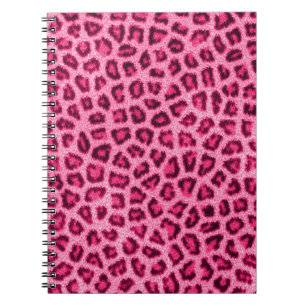 Caderno Espiral Febre de pele-leopardo faseável fluffy pelo efeit