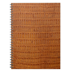Caderno Espiral Fechamento da textura do couro de réptil crocodilo