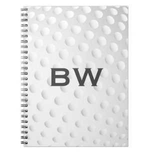 Caderno Espiral Fechar Monograma de Golfe