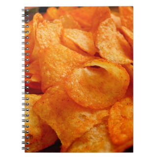 Caderno Espiral Feche as suculentas, crocantes, batatas fritas na 