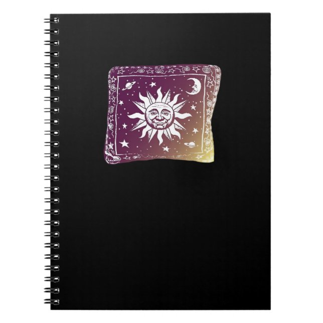 Caderno Espiral Feiticeira Gótica Gótica de Cor Moon Boho (Frente)