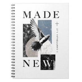Caderno Espiral Feito Novo 2 Coríntios 5:17 Batismo de Pomba Bruta
