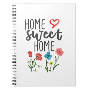 Caderno Espiral Felicidade Citação Lar Flores De Casa Doces