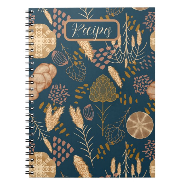 Caderno Espiral Felicidade de padaria: Artisan Bread & Barley, Tea (Frente)