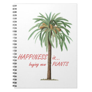 Caderno Espiral Felicidade é comprar plantas