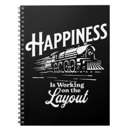 Caderno Espiral Felicidade está funcionando no layout, trem a vapo