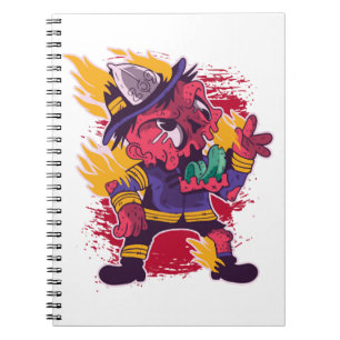 Caderno Espiral Feliciz Halloween Fantasia de Bombeiro Halloween