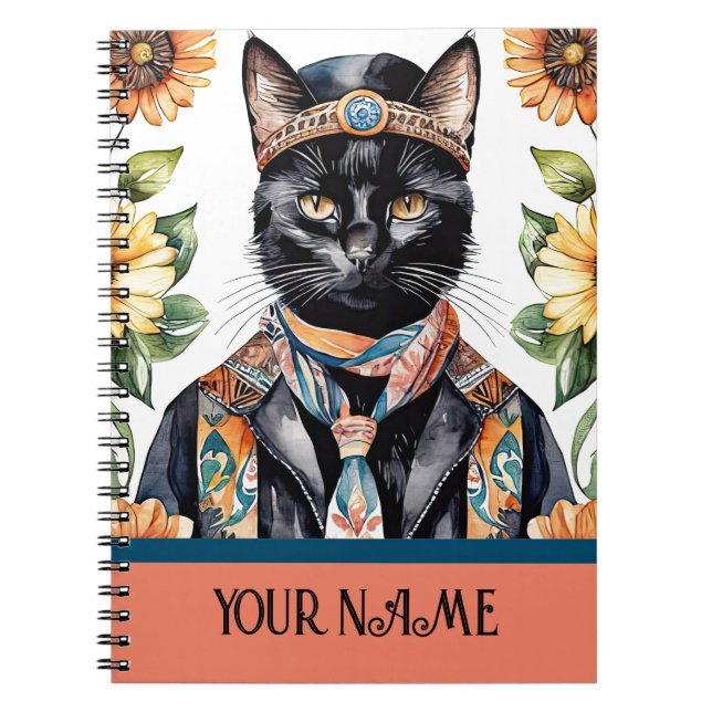 Caderno Espiral Feline com o notebook Scarf Spiral Photo (Frente)