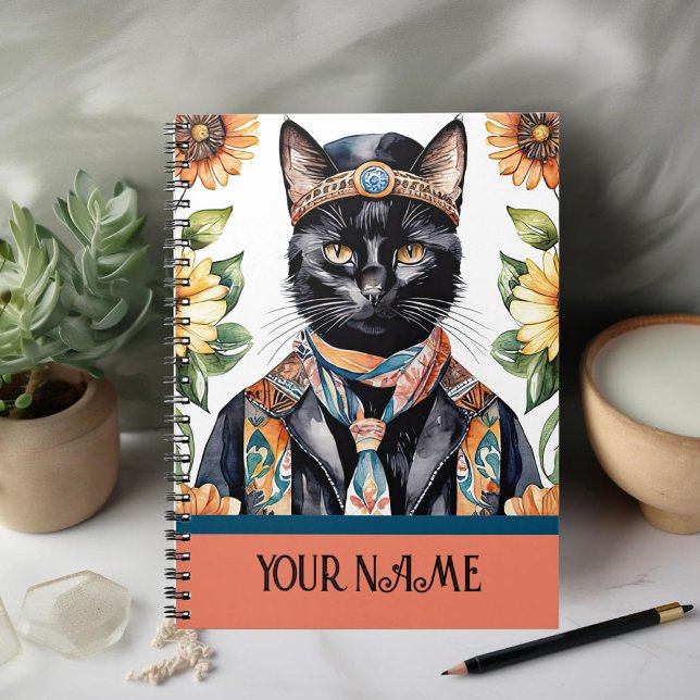 Caderno Espiral Feline com o notebook Scarf Spiral Photo (Criador carregado)