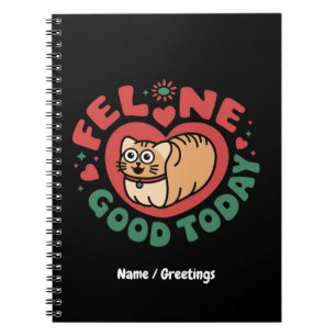 Caderno Espiral Feline Good Today Whimsic Cat Design