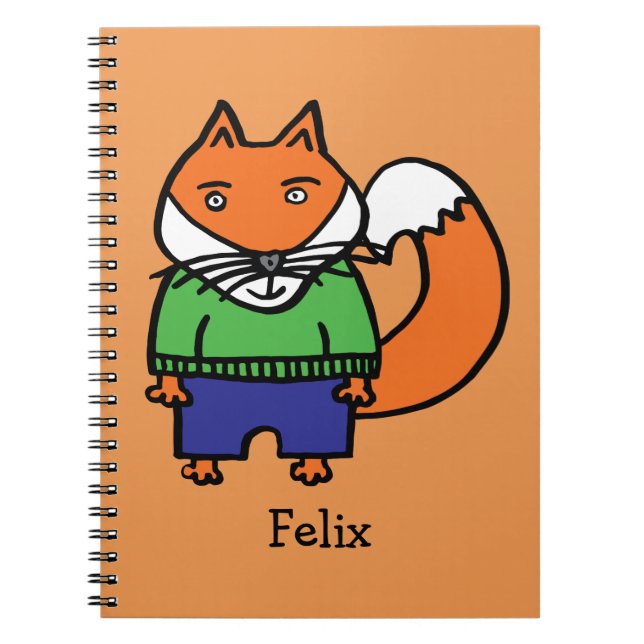 Caderno Espiral Felix personalizado a raposa (Frente)