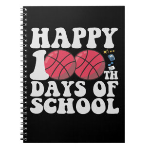 Caderno Espiral Feliz 100 Dias De Presente De Amantes De Basquete 
