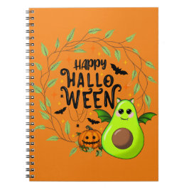 Caderno Espiral Feliz abacate de Halloween