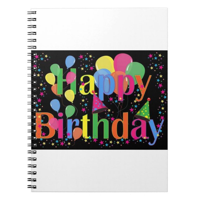 Caderno Espiral Feliz aniversário 🎂 (Frente)