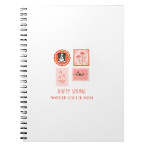 Caderno Espiral Feliz Cão de Pastoreio de Border Collie da Primave