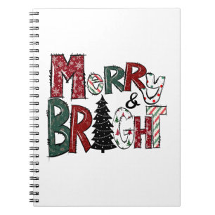 Caderno Espiral Feliz De Presente E Bright Do Xmas