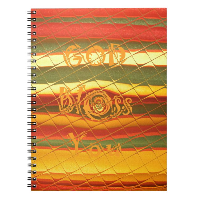 Caderno Espiral Feliz Deus abençoe de Natal Você Cores Design (Frente)