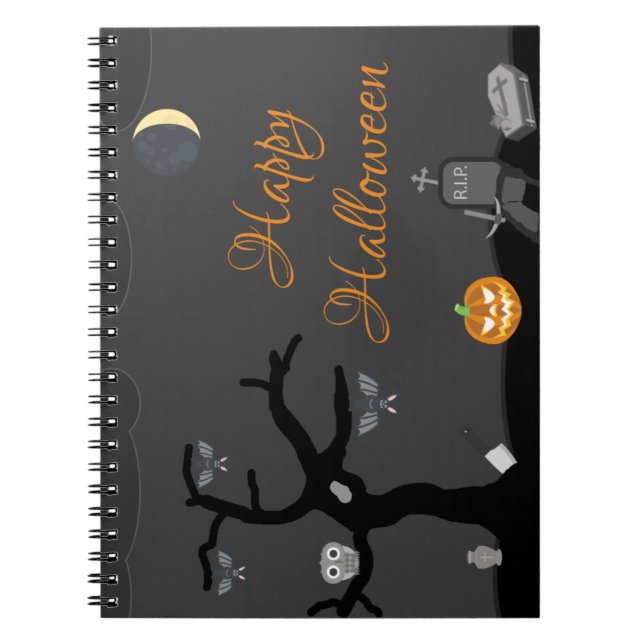 Caderno Espiral Feliz Dia das Bruxas! (Frente)