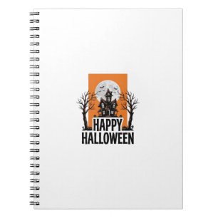 Caderno Espiral Feliz Dia das Bruxas Casa Assombrada Gráfico Vinta