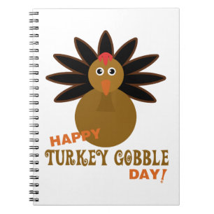 Caderno Espiral Feliz Dia de Ação de Graças da Turquia