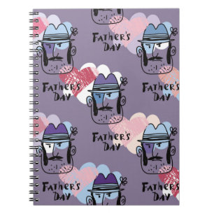 Caderno Espiral Feliz Dia de os pais. Carro de saudação exclusivo 