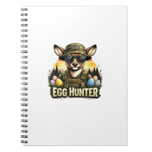 Caderno Espiral Feliz Dia de Páscoa Camo Engraçado Caça Meninos Ho